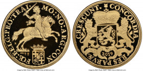 Willem-Alexander gold Proof "Ducaton Restrike" Medal (1 oz) 2019-R PR68 Ultra Cameo NGC, Royal Dutch mint, KM-Unl. 39mm. Reeded edge. Mintage: 50. One...
