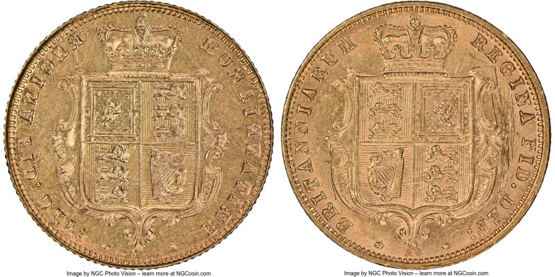 Victoria Mint Error - Reverse Brockage gold 1/2 Sovereign ND (1863-1880) UNC Det...