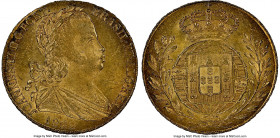 João VI gold 6400 Reis (Peça) 1822 MS63 NGC, Lisbon mint, KM364, Gomes-18.07. 9 Fruits variety. A Choice Mint State selection, boldly-struck and scint...