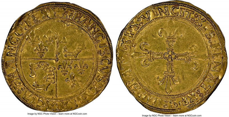 François I (1515-1547) gold Ecu d'Or au soleil du Dauphine ND (until 1528) AU De...