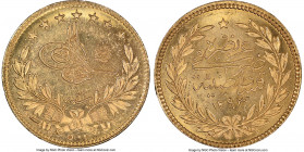 Ottoman Empire. Abdul Hamid II gold 500 Kurush AH 1293 Year 31 (1906/1907) MS64 NGC, Constantinople mint (in Turkey), KM733. A handsome example of thi...