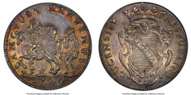 Lucca. Republic 15 Soldi 1746/5 MS65 PCGS, KM-Unl. cf. MIR-234/7 (overdate unlisted). Unpublished overdate clearly visible, backlit with sunset hues a...