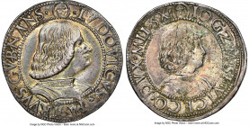 Milan. Gian Galeazzo & Ludovico Maria Sforza Teston ND (1476-1494) AU58 NGC, Milan mint, Crippa-3, Biaggi-1569. 9.61gm. LVDOVICVS PATRVVS GVBNANS Bust...