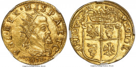 Milan. Philip II gold Doppia 1578 MS65 NGC, Milan mint, Fr-716, MIR-301/1, Crippa-4/A. 6.59gm. An impressive gem survivor of this Spanish-Italian gold...