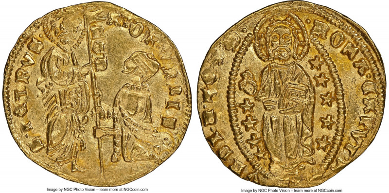 Papal States. Roman Senate gold Ducat ND (1350-1439) MS63 NGC, Fr-2. 3.48gm. 3rd...