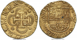 Philip II gold Cob 2 Escudos (1566-1587) S-D, Seville mint, Cal-Type 257, Fr-169. Square D assayer. A flashy example, bearing clear assayer and mint a...