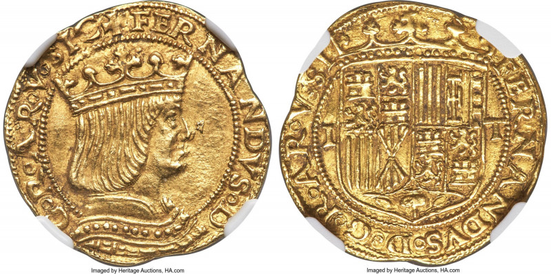 Naples & Sicily. Ferdinand the Catholic gold Ducado (Ducat) ND (1504-1516)-IT MS...