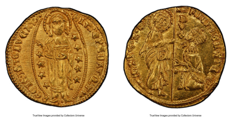 Venice. Michael Steno gold Ducat ND (1400-1413) MS65 PCGS, Fr-1230. SIT • T • XP...