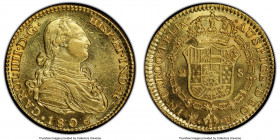 Charles IV gold 2 Escudos 1806 M-FA MS63 PCGS, Madrid mint, KM435.1, Cal-1314. The finest example of this mint-year type graded by PCGS, boasting a fu...