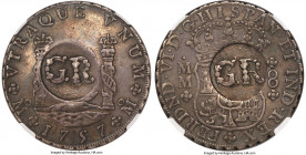 British Colony Counterstamped 6 Shilling 8 Pence ND (1758) XF45 NGC, KM8.2. Counterstamped large "GR" (AU Strong) on a Mexico Ferdinand VI 8 Reales 17...