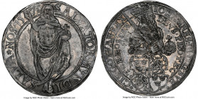 Johan III Daler 1573 AU55 NGC, Stockholm mint, Dav-8705, AAH-24. The only example of this Daler date-type certified by NGC, blessed with replete under...