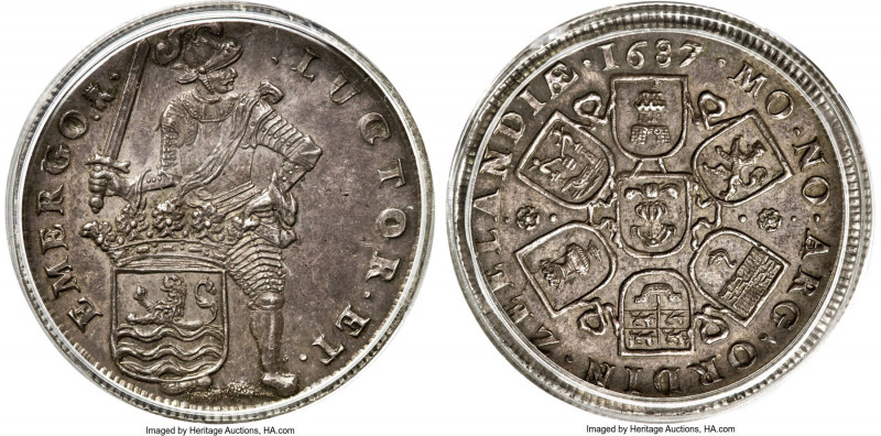 Zeeland. Provincial Double 10 Escalins (4 Taler) 1687 MS63 PCGS, Middelburg mint...