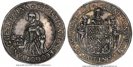 Pomerania - Swedish Occupation. Christina Taler 1641 AU58 NGC, Stettin mint, KM188.1, Dav-4571. A fascinating and historical type we have yet to handl...
