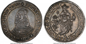 Christina Riksdaler 1643 AG AU Details (Scratches) NGC, KM187, Dav-4525. One of the Daler types more frequently encountered certified, this example di...