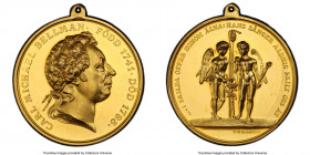 Gustav IV Adolf gold Specimen "Death of Singer Carl Michael Bellman" Medal 1795-Dated (1935) SP63 PCGS, 41.5mm. 48.81gm. By C. Mellgren. CARL MICHAEL ...