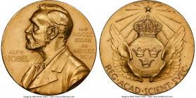 Nobel Physics & Chemistry Committee gold Medal ND (1972) MS62 NGC, 27mm. 19.43gm. Awarded annually to members of the Physics and Chemistry prize selec...