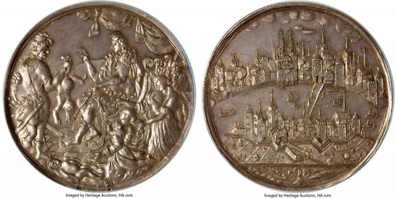 Basel. Canton silver "Judgment of Solomon" Medal ND (c. 1650) MS63 NGC, SM-1199....