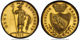 Bern. Canton gold Duplone 1797 MS65 Prooflike PCGS, KM163, Fr-187, HMZ-2-213i. The only PCGS example to earn a Prooflike designation, joining the hand...