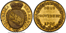 Bern. Canton gold 2 Duplone 1796 AU Details (Test Cut) NGC, KM153, Fr-181. A scarce one-year type in any grade, seen here in a sun-gold example with P...