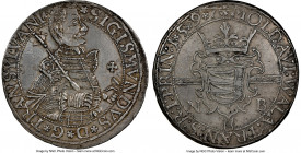 Sigismund Bathory Taler 1597-NB AU Details (Cleaned) NGC, Nagybanya mint, Dav-8808. Highly attractive despite the seemingly common conditional qualifi...