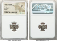 CENTRAL GAUL. Sequani. Ca. mid-1st Century BC. AR quinarius (13mm, 12h). NGC XF. Male head with curly hair left / SE-QVANOIO-TVOS, boar standing left....