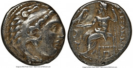 MACEDONIAN KINGDOM. Alexander III the Great (336-323 BC). AR drachm (17mm, 4.37 gm, 1h). NGC Choice VF 4/5 - 3/5. Posthumous issue of Colophon, ca. 31...