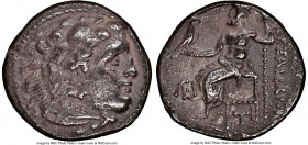 MACEDONIAN KINGDOM. Alexander III the Great (336-323 BC). AR drachm (17mm, 3.94 gm,12h). NGC VF 5/5 - 2/5, scuff. Early posthumous issue of Colophon, ...