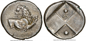 THRACE. Chersonesus. Ca. 4th century BC. AR hemidrachm (14mm). NGC Choice XF S. Persic standard, ca. 480-350 BC. Forepart of lion right, head reverted...