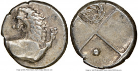 THRACE. Chersonesus. Ca. 4th century BC. AR hemidrachm (13mm). NGC Choice VF. Persic standard, ca. 480-350 BC. Forepart of lion right, head reverted /...