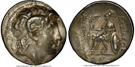 THRACIAN KINGDOM. Lysimachus (305-281 BC). AR tetradrachm (30mm, 17.01 gm, 12h). NGC XF 5/5 - 3/5. Pergamum, ca. 287/6-282 BC. Diademed head of deifie...
