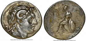 THRACIAN KINGDOM. Lysimachus (305-281 BC). AR tetradrachm (30mm, 16.94 gm, 1h). NGC Choice VF 5/5 - 2/5, scuffs, brushed. Lampsacus, ca. 297-281 BC. D...