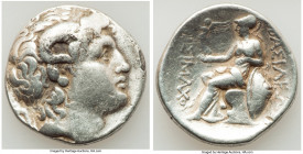 THRACIAN KINGDOM. Lysimachus (305-281 BC). AR tetradrachm (29mm, 16.56 gm, 1h). Choice Fine, graffiti, light porosity, smoothed, Diademed head of deif...