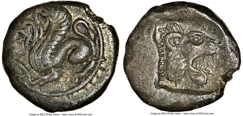TROAS. Assus. Ca. 500-450 BC. AR drachm (15mm, 6h). NGC Choice XF, edge crimp. G...