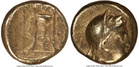 LESBOS. Mytilene. Ca. 377-326 BC. EL sixth-stater or hecte (11mm, 2.48 gm, 11h). NGC VF 3/5 - 2/5, scratches. Veiled head of Demeter right, wearing wr...