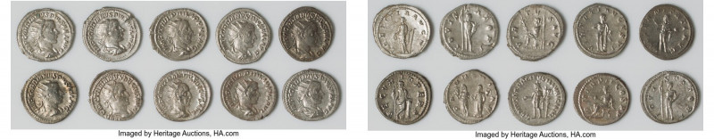 ANCIENT LOTS. Roman Imperial. Lot of ten (10) AR antoniniani. Choice Fine-Choice...