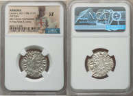 Cilician Armenia. Levon I 4-Piece Lot of Certified Trams ND (1198-1219) XF NGC, 23mm. Levon I enthroned facing / Two lions & cross. Sold as is, no ret...