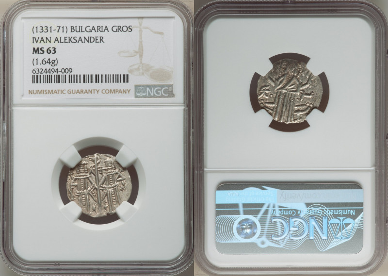 Ivan Aleksander Gros ND (1331-1371) MS63 NGC, D&D-9.1.2. 1.64gm. 

HID0980124201...