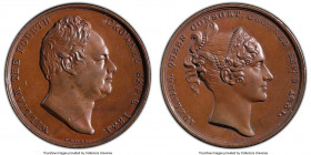 William IV bronzed-copper Specimen "Coronation" Medal 1831 SP63 PCGS, BHM-1475, Eimer-1251. 39mm. By W. Wyon. Technicolor toning emerges with the turn...