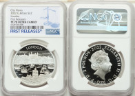 Elizabeth II silver Proof "City Views - London" 2 Pounds (1 oz) 2022 PR70 Ultra Cameo NGC, KM-Unl. Mintage: 2,010. City Views series. First Releases. ...