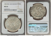 Republic Peso 1901 Mo-AM MS64 NGC, Mexico City mint, KM409.2. Beige and peach toning over lustrous argent fields. 

HID09801242017

© 2022 Heritage Au...