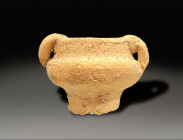 ceramic amphora medicine bowl, canaanite iron age period circa 1200 - 800 bc, time of king David
Height: 5.9 cm