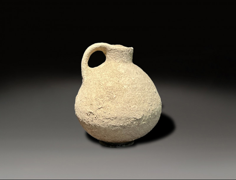 ceramic oil jug with handle from the iron age period 1200 – 800 BC time of king ...