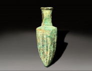 Roman bronze perfume flask ripped body roman period circa 100 – 300 AD
Height: 6.9 cm