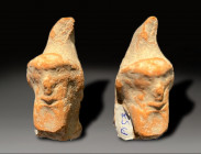 ceramic head of a man, persian period ca 400 BC
Height: 6.3 cm