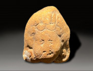 ceramic head of hapokrates, hellenistic ca 300 - 100 BC
Height: 4.1 cm
