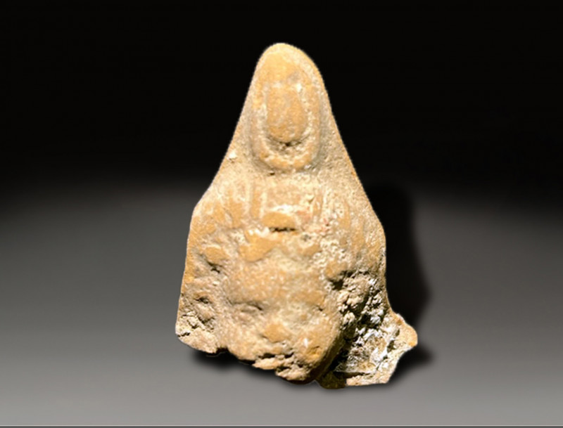 ceramic head of hapokrates, hellenistic ca 300 - 100 BC
Height: 5.2 cm