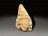 ceramic head of hapokrates, hellenistic ca 300 - 100 BC
Height: 4.9 cm