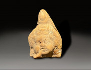 ceramic head of hapokrates, hellenistic ca 300 - 100 BC
Height: 4.4 cm