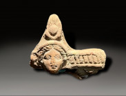 ceramic head of a female, greek ca 300 - 100 BC
Height: 5.3 cm