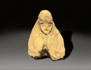 ceramic upper part of a human figurine, near east ca 500 - 300 BC
Height: 7.8 cm